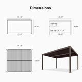 PURPLE LEAF Athena Louvered Pergola Outdoor Aluminum Pergola with Adjustable Roof for Deck Backyard Garden Hardtop Gazebo