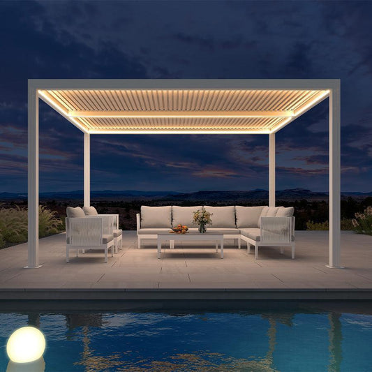 PURPLELEAF Strip Light, Upgraded Version 3000K Warm White Light, 24V Safe Low Voltage Waterproof Strip Light, Suitable for White Louvered Pergola
