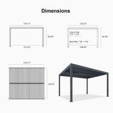 PURPLE LEAF Athena Louvered Pergola Outdoor Aluminum Pergola with Adjustable Roof for Deck Backyard Garden Hardtop Gazebo