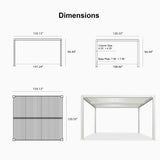 PURPLE LEAF Athena Louvered Pergola Outdoor Aluminum Pergola with Adjustable Roof for Deck Backyard Garden Hardtop Gazebo