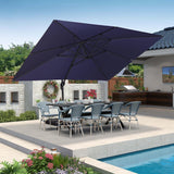 PURPLE LEAF Patio Outdoor Large Umbrella Square and Rectangular Cantilever Yard Sun Umbrellas