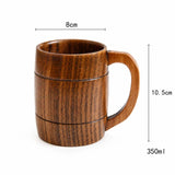 Wooden Beer Mug 350ml Handmade Rustic Cup