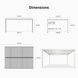 PURPLE LEAF Athena Louvered Pergola Outdoor Aluminum Pergola with Adjustable Roof for Deck Backyard Garden Hardtop Gazebo