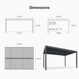 PURPLE LEAF Athena Louvered Pergola Outdoor Aluminum Pergola with Adjustable Roof for Deck Backyard Garden Hardtop Gazebo