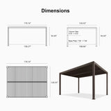 PURPLE LEAF Athena Louvered Pergola Outdoor Aluminum Pergola with Adjustable Roof for Deck Backyard Garden Hardtop Gazebo