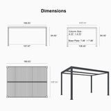 PURPLE LEAF Athena Louvered Pergola Modern Grey Pergola White Roof with Sanori Patio Couch Set Modular Sofas for Deck Backyard Garden