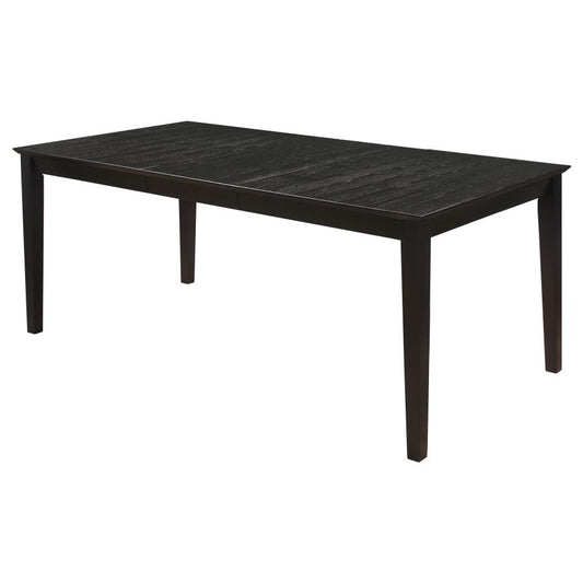 Louise Rectangular 78-Inch Extension Leaf Dining Table Black