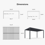 PURPLE LEAF Athena Louvered Pergola Outdoor Aluminum Pergola with Adjustable Roof for Deck Backyard Garden Hardtop Gazebo