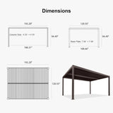 PURPLE LEAF Athena Louvered Pergola Outdoor Aluminum Pergola with Adjustable Roof for Deck Backyard Garden Hardtop Gazebo