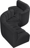 Arc Vegan Leather Modular Sofa - Elegant Design with Deep Channel Tufting for Modern Living Spaces