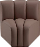Arc Vegan Leather Curved Corner Chair - Elevate Your Space with Modern Luxury and Timeless Style