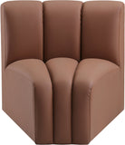 Arc Vegan Leather Curved Corner Chair - Elevate Your Space with Modern Luxury and Timeless Style