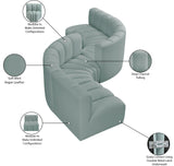Arc Vegan Leather Modular Sofa - Elegant Design with Deep Channel Tufting for Modern Living Spaces