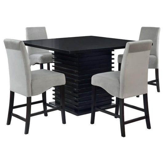Stanton 5-Piece Square Counter Height Dining Table Set – Grey
