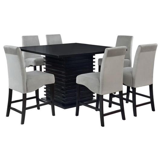 Stanton 7-Piece Square Counter Height Dining Table Set Grey