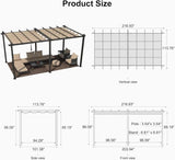 PURPLE LEAF Outdoor Pergola with Retractable Canopy Aluminum Shelter for Porch Garden  Beach Shade Pavilion Pergola Modern Backyard Deck
