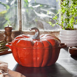 STAUB Cast Iron 3.5-qt Pumpkin Cocotte with Stainless Steel Knob