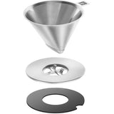 ZWILLING Sorrento Stainless Steel Pour Over Coffee Dripper with Double-Wall Glass Coffee Mug