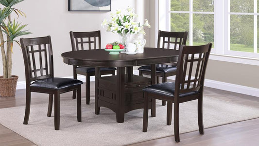 Lavon 5-piece Oval Extension Leaf Dining Set Espresso