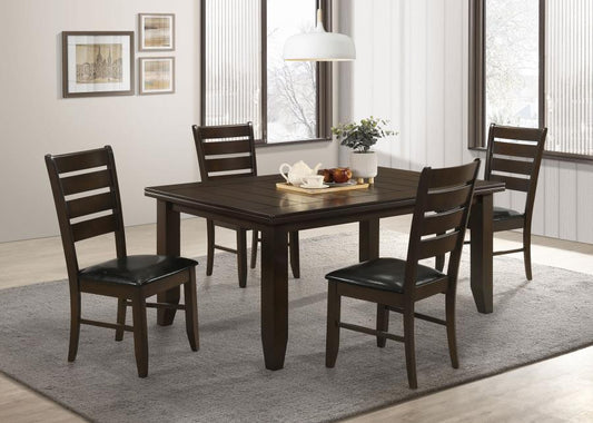 Dalila 5-Piece Rectangular Dining Table Set Cappuccino