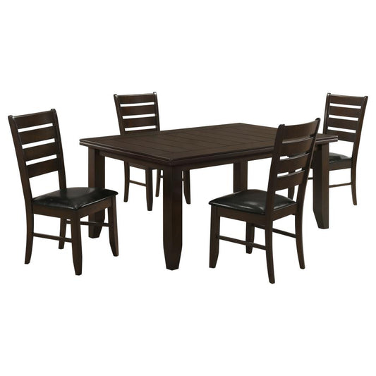 Dalila 5-Piece Rectangular Dining Table Set Cappuccino