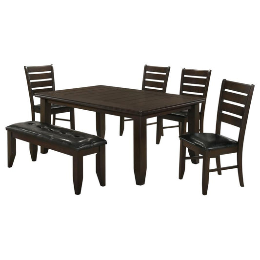 Dalila 6-Piece Rectangular Dining Table Set Cappuccino