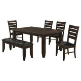 Dalila 6-Piece Rectangular Dining Table Set Cappuccino