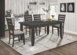 Dalila 5-Piece Rectangular Dining Table Set – Dark Grey