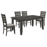Dalila 5-Piece Rectangular Dining Table Set – Dark Grey