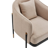 Versa Transitional Elegance Accent Chair // Beige, Black and Gold