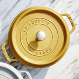STAUB Cast Iron 4-qt Round Cocotte