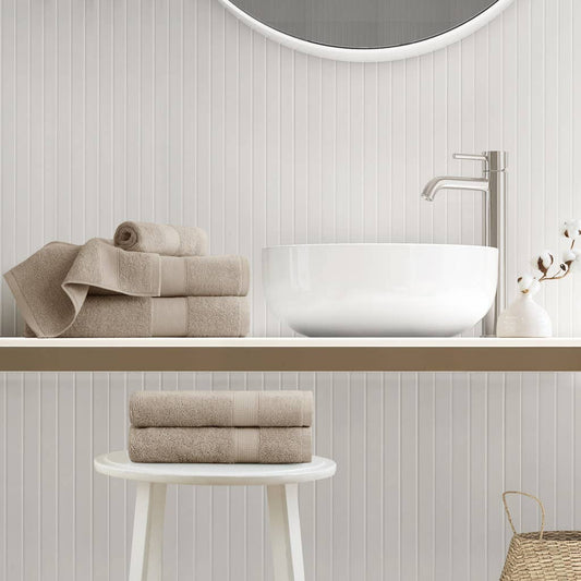 500GSM Turkish Cotton Quick Dry Plush Towel Set, Beige