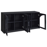 Riva 4-Door Dining Sideboard Buffet Storage Credenza – Black
