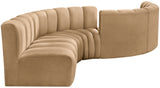 Arc Vegan Leather Modular Sofa - Elegant Design with Deep Channel Tufting for Modern Living Spaces