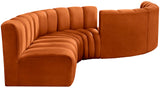 Arc Vegan Leather Modular Sofa - Elegant Design with Deep Channel Tufting for Modern Living Spaces