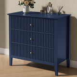 Fluted 32 Inch Wide Nightstand For Bedroom, Large Nightstand