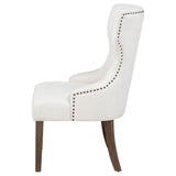 Baney Fabric Upholstered Dining Side Chair Cream and Dark Oak