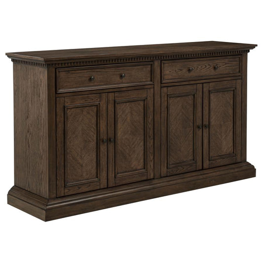 Ridgewell 2-Drawer 4-Door Dining Server – Dark Oak