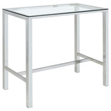 Tolbert 5-Piece Glass Top Bar Table Set with Acrylic Chairs – Chrome