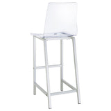 Tolbert 5-Piece Glass Top Bar Table Set with Acrylic Chairs – Chrome