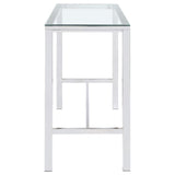 Tolbert 47-Inch Rectangular Tempered Glass Top Bar Table Chrome