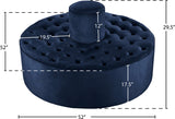 Banquet Contemporary Round Ottoman/Bench - Chic Velvet Accent for Stylish Seating & Relaxation