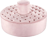 Banquet Contemporary Round Ottoman/Bench - Chic Velvet Accent for Stylish Seating & Relaxation