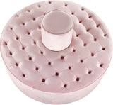 Banquet Contemporary Round Ottoman/Bench - Chic Velvet Accent for Stylish Seating & Relaxation