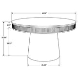 Ortega Round 46-Inch Marble Top Wood Dining Table Natural
