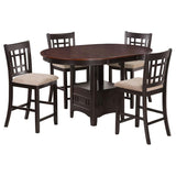 Lavon 5-piece Oval Counter Height Extension Dining Set - Light Chestnut