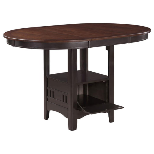 Lavon Oval 60-Inch Counter Height Extension Dining Table Chestnut