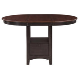 Lavon Oval 60-Inch Counter Height Extension Dining Table Chestnut