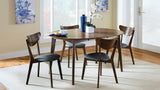 Jedda 5-Piece Oval Dining Table Set – Dark Walnut