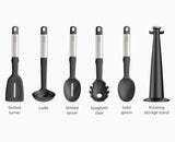 Elevate™ Stainless-steel Silicone 5-piece Utensils Carousel Set